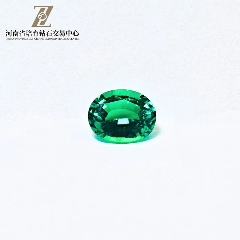 2.207 Carat Lab-Created Colombian-Color Emerald Cabochon